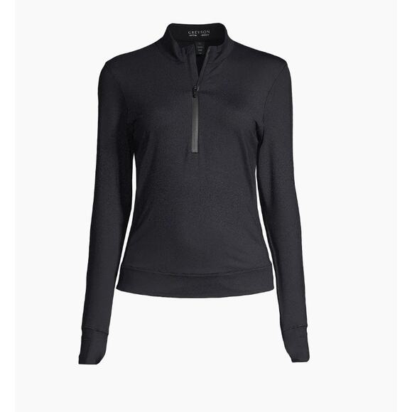 Greyson Jackets & Blazers - Greyson Women's Halley Quarter Zip Activewear Turtleneck in Shepherd Black SZ S